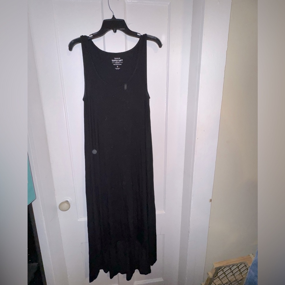 Torrid size 0 black maxi t shirt tank dress